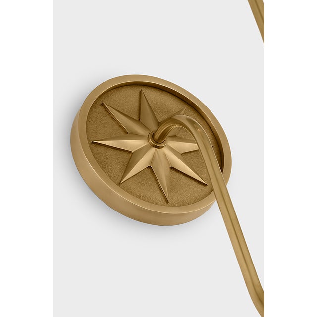 Visual Comfort Chapman & Myers for Visual Comfort Signature Polaris 17" Single Sconce in Antique-Burnished Brass with Linen Shade For Sale - Image 4 of 7