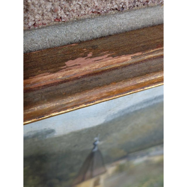 Early 20th Century Framed Oil on Board of H. Rossler's "Landscape and Buildings Exterior View" For Sale - Image 5 of 10