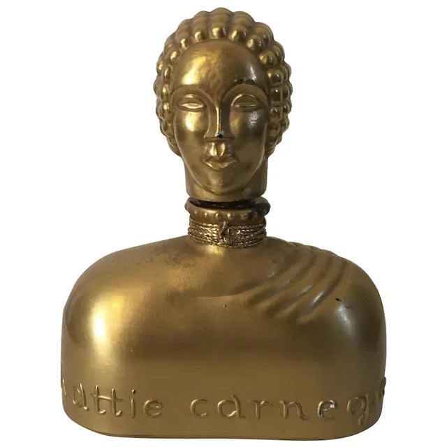 Hattie Carnegie Art Deco Figural Glass Perfume Bottle with Gold Finish For Sale In New York - Image 6 of 8