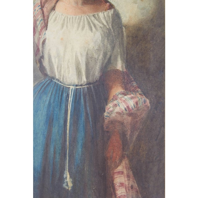 Portraiture Young Woman With Jug and Shawl by Arturo Faldi For Sale - Image 3 of 8