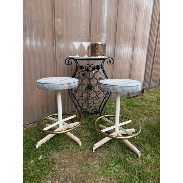 Mid-Century Modern Vintage Bar Stools by Cal Style Furniture For Sale - Image 3 of 7