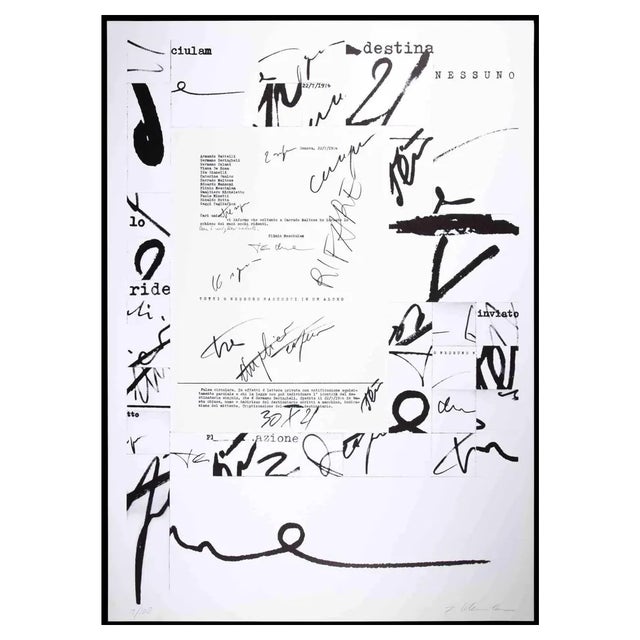 Plinio Mesciulam, Abstract Composition, Original Lithograph, 1973 For Sale