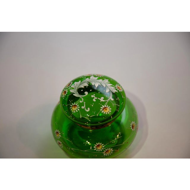 Early 19th Century 19th Century Moser Style Jar With Hinged Lid For Sale - Image 5 of 7