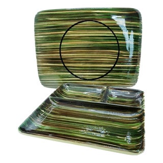 Cheese Plate Set from St Clément, France, 1960s, Set of 2 For Sale