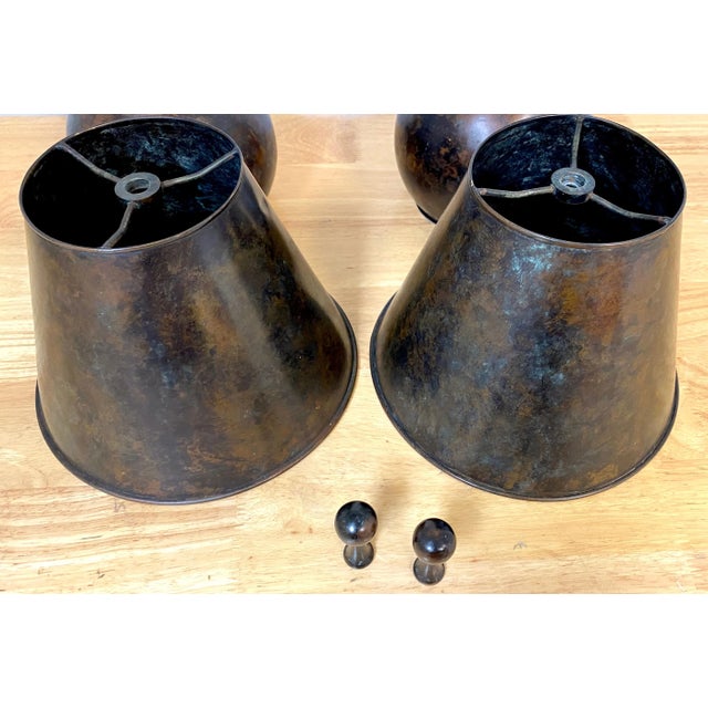Modern 20th Century French Modern Patinated Bronze Sculptural Lamps - a Pair For Sale - Image 3 of 12