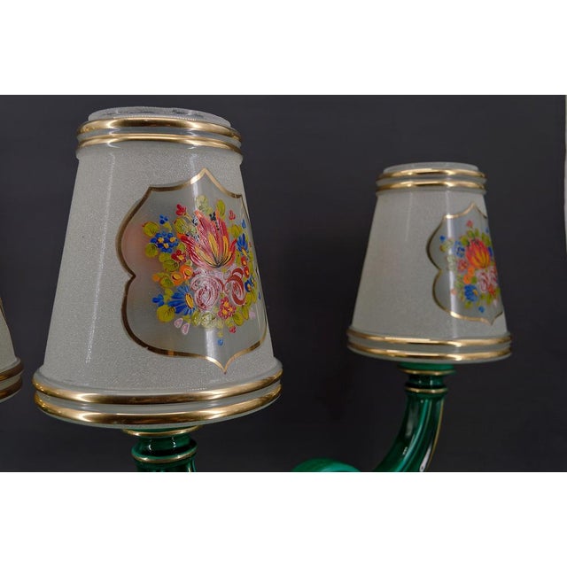 Green & Gold Earthenware Lamps, France, 1940s, Set of 2 For Sale - Image 17 of 18