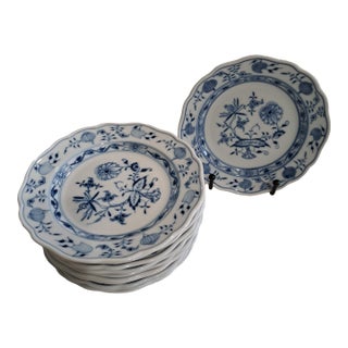 1900s Meissen Blue Onion Plates - Set of 11 For Sale