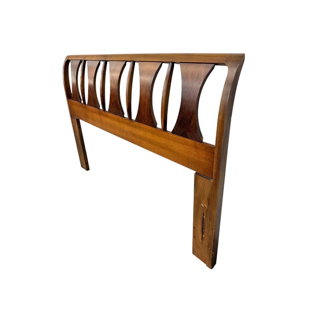 Mid-Century Modern Mid-Century Modern Kent Coffey Perspecta Walnut & Rosewood Full/Queen Headboard For Sale - Image 3 of 6