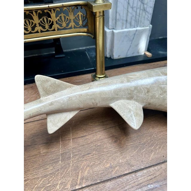 Large Marble Shark Sculpture by Maitland Smith, 1980 For Sale - Image 6 of 16