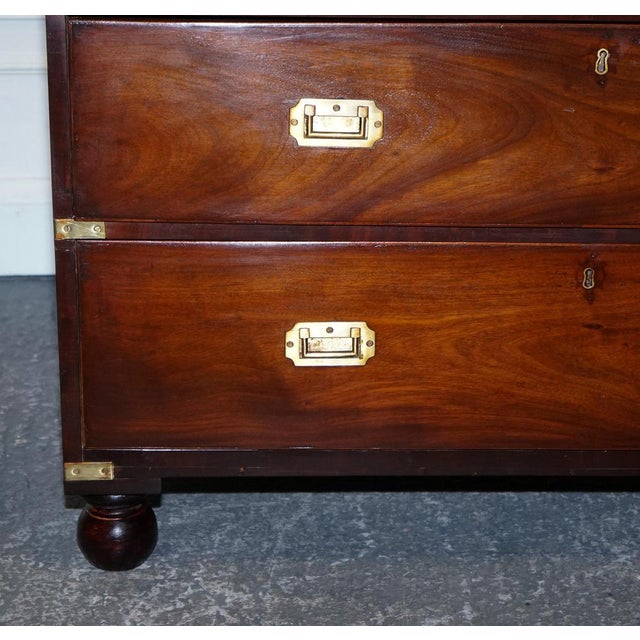 Victorian Military Campaign Chest of Graduated Drawers For Sale - Image 9 of 18