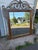 Wood Large Vintage Mediterranean Beveled Wood & Gilt Metal Scrollwork Mirror For Sale - Image 7 of 17