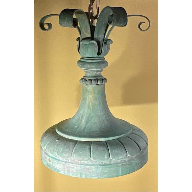Bauhaus Exquisite 19th-Century Salvage Solid Copper Chandelier / Pendent For Sale - Image 3 of 14