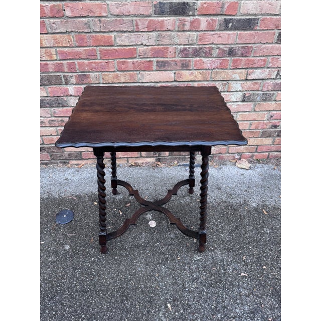 Antique English Barley Twist Side Table For Sale - Image 10 of 12