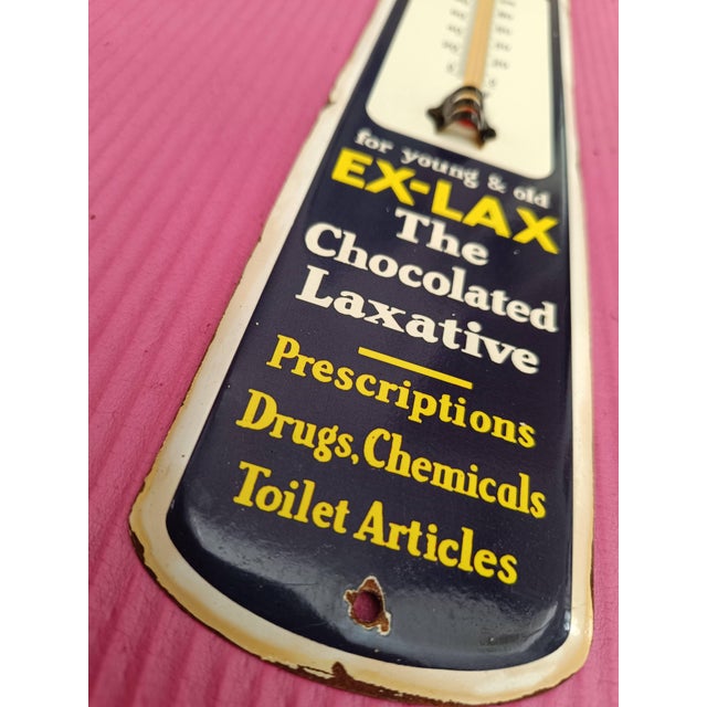 Ex-Lax Vintage Style Thermometer Merchandise No Porcelain Souvenirs Store For Sale - Image 4 of 8