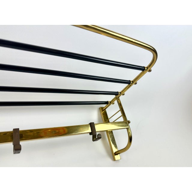 Mid-Century Modern Brass Coat and Hat Rack, 1960s For Sale - Image 4 of 18
