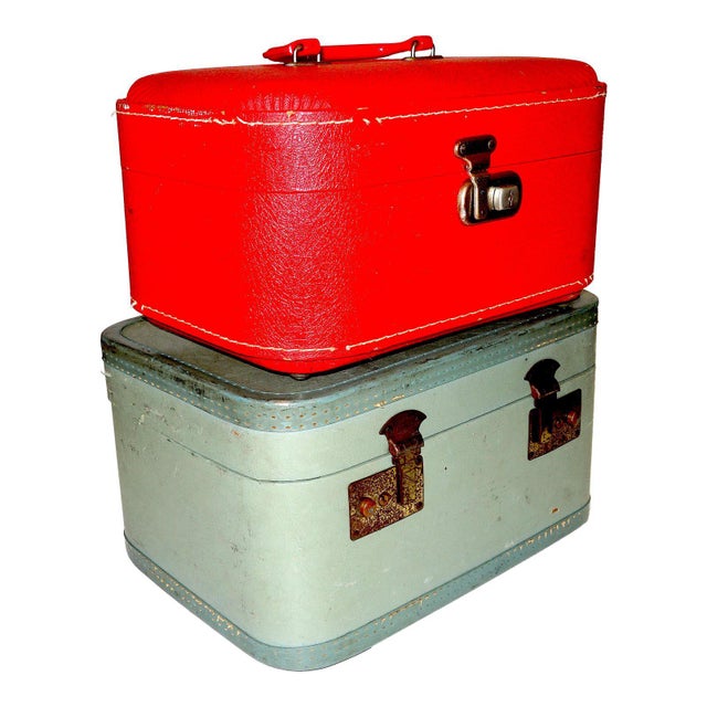 Wood Mid-20th C. Antique Luggage - A Pair For Sale - Image 7 of 7