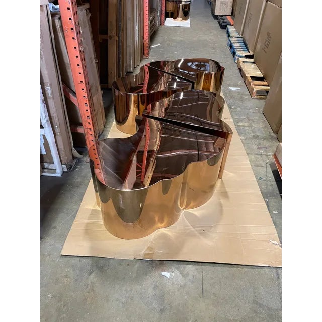 Showroom Sample Luca Coffee Table in Rose Gold - Set of 2 For Sale In Los Angeles - Image 6 of 9