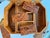 Brown Vintage Handmade Folk Art Burl Wood Jewerly Box For Sale - Image 8 of 11