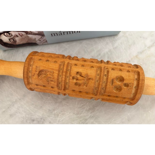 Cabin Vintage German Wooden "Springerle" Cookie Rolling Pin For Sale - Image 3 of 5