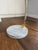 Brass Vintage Italian Modern Brass Adjustable Arc Floor Lamp With Carrara Marble Base & Ribbed Acrylic Dome Shade For Sale - Image 8 of 9