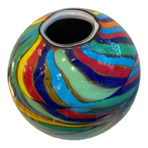Italian Artistic Murano Style Glass Vase Multicolored by SimoEng