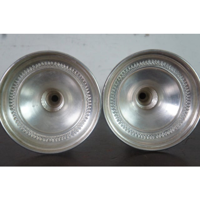 Late 20th Century Israeli Judaica Ben Zion Sterling Silver Shabbat Candle Holders - Set of 2 For Sale - Image 10 of 11