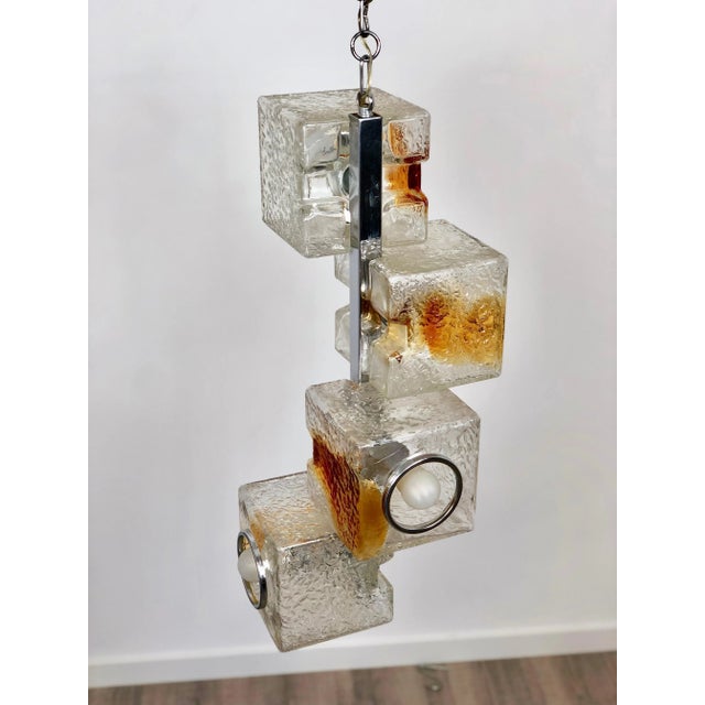 1970s Murano Art Glass Sculpture Cube Ceiling Light by Toni Zuccheri for VeArt, 1970s For Sale - Image 5 of 9