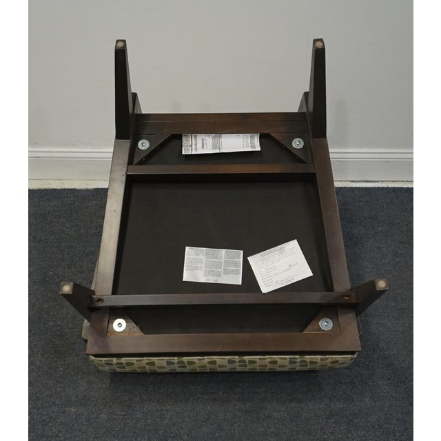 Ethan Allen Contemporary MCM Mid Century Modern Wood Framed Upholstered Lounge Chair 220084-001 For Sale - Image 10 of 12