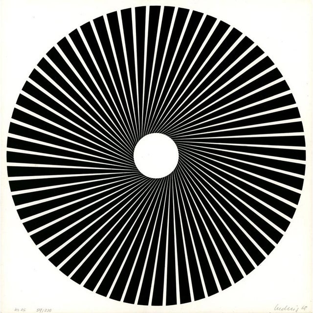 1960s Wolfgang Ludwig, Kinetic Disc 25, 1966, Silkscreen, Paper For Sale - Image 5 of 6