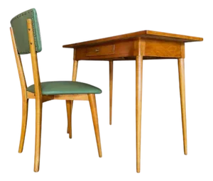 Console With Drawer and Chair in Hardwood, Unknown, 1950s