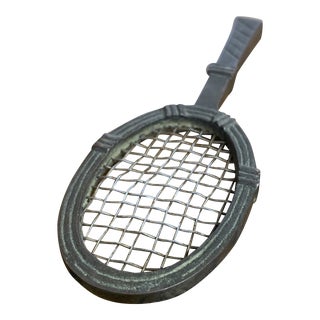 Vintage Brass Tennis Racket Paperweight For Sale