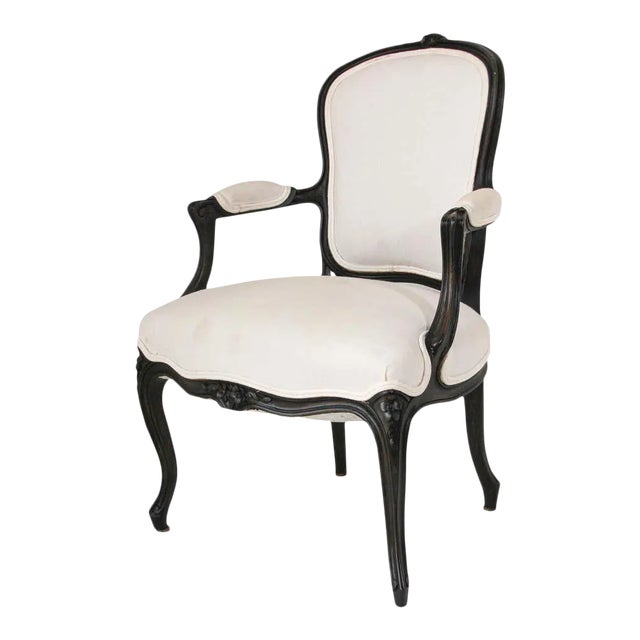 Louis XV French Provincial Style Open Armchair For Sale