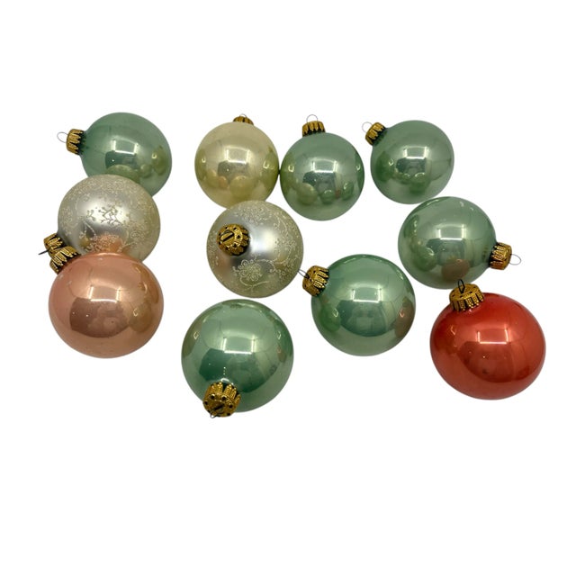 Glass Vintage Holiday Glass Ornaments Made in Germany - Set of 11 For Sale - Image 7 of 11
