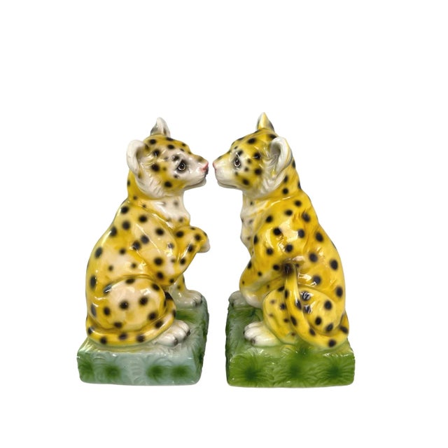 Hollywood Regency Mid-Century Cheetah Bookends - a Pair For Sale - Image 3 of 7