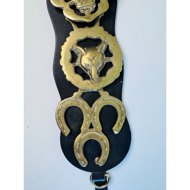 1970s Brass and Leather Horse Bridle Strap For Sale - Image 4 of 7