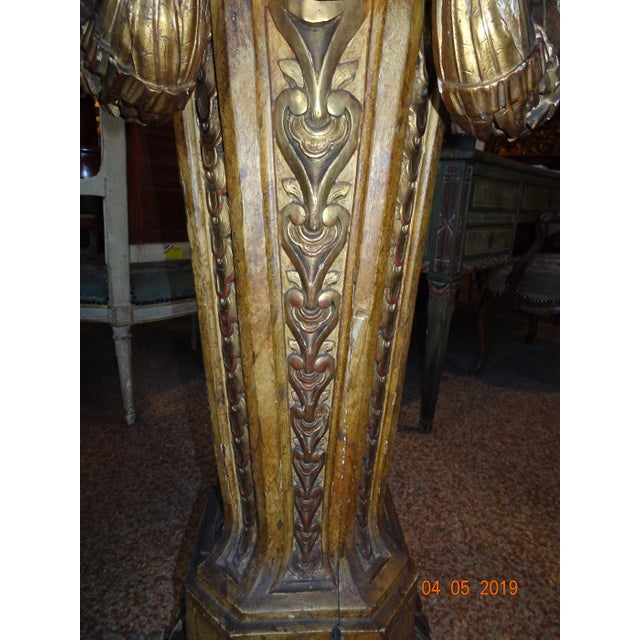 19th Century French Gilt & Painted Pedestal For Sale - Image 9 of 13