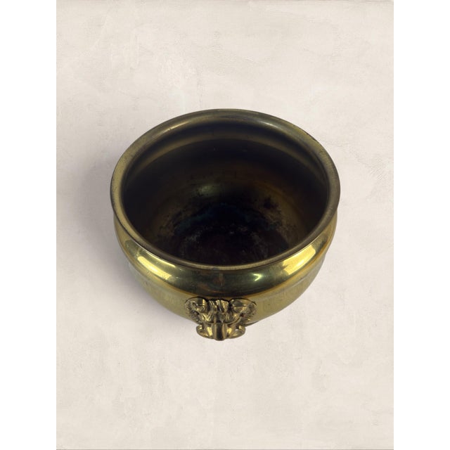 Antique English Brass Jardinere Planter For Sale - Image 4 of 7