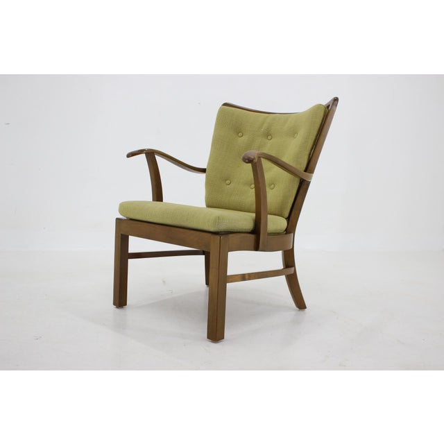 Beech Model 1628 Armchair by Fritz Hansen for Soren Hansen, Denmark, 1940s For Sale - Image 11 of 18