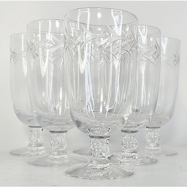 Vintage Handcut Laurel & Holly Juice Glasses- Set of Six For Sale - Image 11 of 11