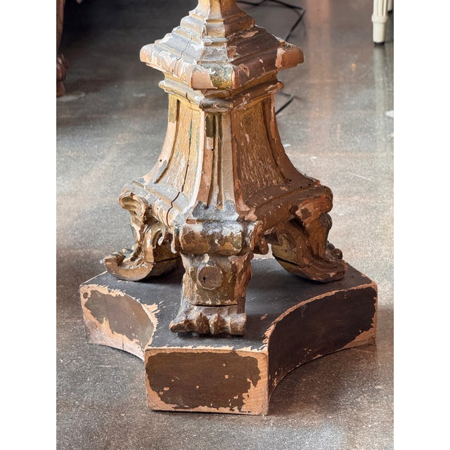 Tan 19th Century Italian Carved Floor Lamp For Sale - Image 8 of 11
