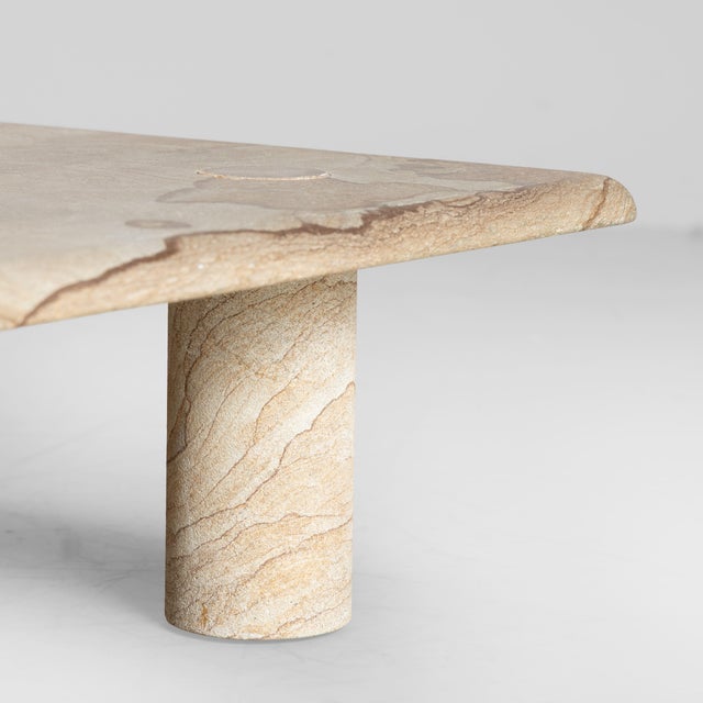 1970s Golden Stone Tables with Interlocking Legs, 1970s, Set of 3 For Sale - Image 5 of 18