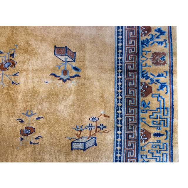 Gold Early 20th Century Chinese Peking Rug For Sale - Image 8 of 15