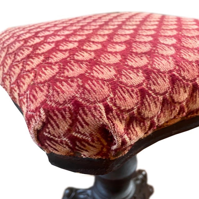 Late 1800s Victorian Piano Stool With Cast Iron Feet For Sale In New York - Image 6 of 7