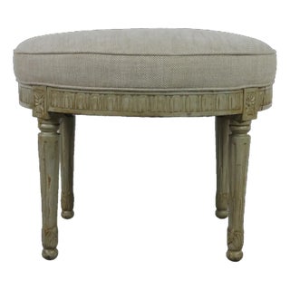 Vintage Louis XVI Style Round Footstool For Sale