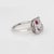 Vintage Art Deco Diamond Ruby Square Ring Sz 7.25 Platinum Jewelry 1920s For Sale - Image 4 of 7