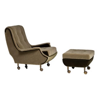 Marco Zanuso Chair and Ottoman Italy, 1960 For Sale