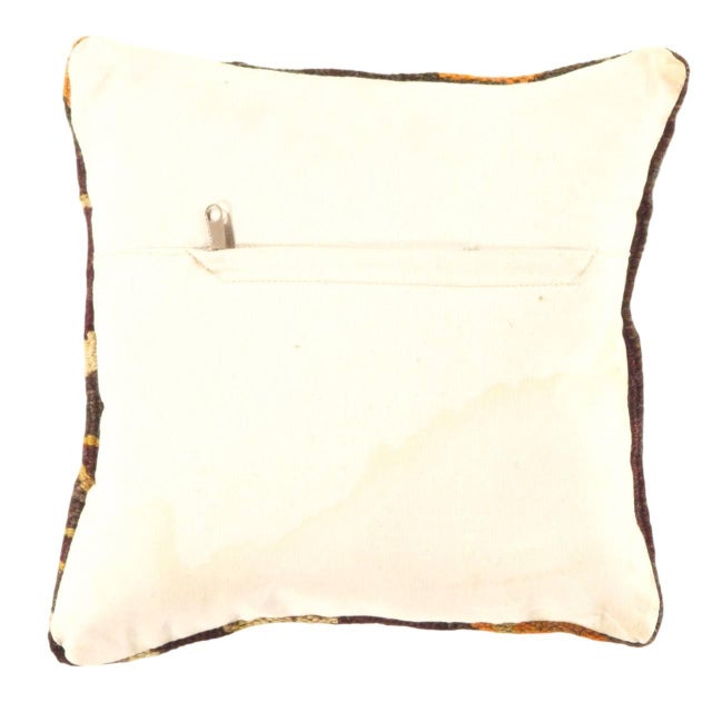 Vintage hand woven Turkish pillow. This is 100% wool. Back 100% cotton. Beautiful colors and well made. This pillow...