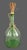 Rustic European Vintage Hand Blown Italian Green Glass Wine Decanter Ice Chamber Raffia Stopper For Sale - Image 3 of 9