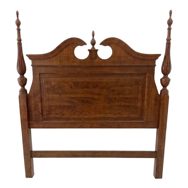 Authentic Vintage Queen Size Bed Made From Burlwood and Walnut. For Sale