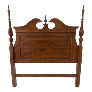 Authentic Vintage Queen Size Bed Made From Burlwood and Walnut.